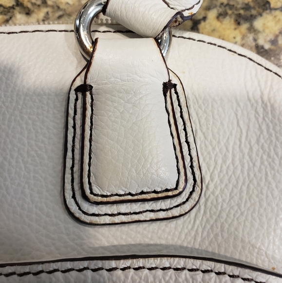 Tignanello Hand Bag, Purse, White Pebble Leather, 8" x 14" - Picture 11 of 13